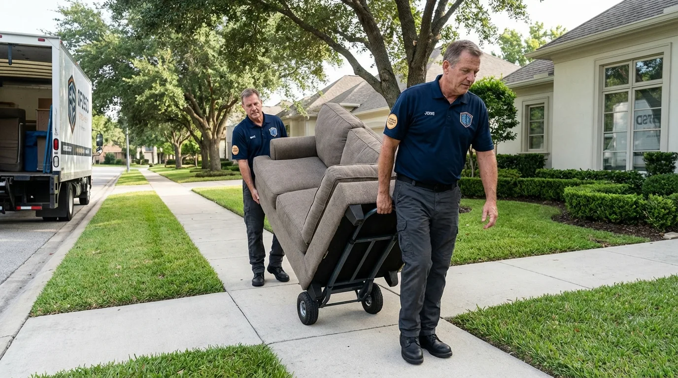 Local residential moving crew loading furniture in Cascade, ID